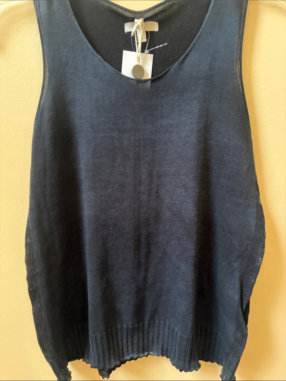 Italian Handmade Navy Knit Tank Top